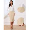 imageAllegra K Wear to Work Pencil Skirts for Womens Business Knee Length High Waist Bodycon Suit SkirtStone
