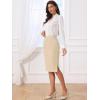 imageAllegra K Wear to Work Pencil Skirts for Womens Business Knee Length High Waist Bodycon Suit SkirtStone