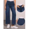 imageAllegra K Wide Leg Jeans for Womens High Waisted Stretchy Straight Leg Jeans Buttoned Loose Denim PantsBlack Blue