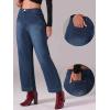imageAllegra K Wide Leg Jeans for Womens High Waisted Stretchy Straight Leg Jeans Buttoned Loose Denim PantsDark Blue