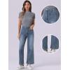 imageAllegra K Wide Leg Jeans for Womens High Waisted Stretchy Straight Leg Jeans Buttoned Loose Denim PantsGray Blue