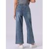 imageAllegra K Wide Leg Jeans for Womens High Waisted Stretchy Straight Leg Jeans Buttoned Loose Denim PantsGray Blue