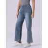 imageAllegra K Wide Leg Jeans for Womens High Waisted Stretchy Straight Leg Jeans Buttoned Loose Denim PantsGray Blue