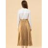 imageAllegra K Women Pleated Skirt Midi Length Elastic High Waisted A Line Swing Flare Metallic Shirring Party Valentines SkirtsGold