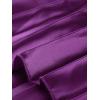 imageAllegra K Women Pleated Skirt Midi Length Elastic High Waisted A Line Swing Flare Metallic Shirring Party Valentines SkirtsPurple