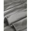 imageAllegra K Women Pleated Skirt Midi Length Elastic High Waisted A Line Swing Flare Metallic Shirring Party Valentines SkirtsSilver Grey