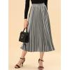 imageAllegra K Women Pleated Skirt Midi Length Elastic High Waisted A Line Swing Flare Metallic Shirring Party Valentines SkirtsSilver Grey