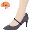 imageAllegra K Womens AntiSlip Elastic Shoe Ankle Straps Detachable Shoe Strap Band for HeelsBlack