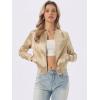 imageAllegra K Womens Bomber Jacket Satin Long Sleeve Zipper Floral Print Casual Fall Coat with Pocket Winter OutwearChampagne