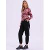imageAllegra K Womens Bomber Jacket Satin Long Sleeve Zipper Floral Print Casual Fall Coat with Pocket Winter OutwearDeep Purple Red