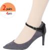 imageAllegra K Womens Detachable Adjustable Shoe Straps Belts Bands for Holding Loose High HeelsGlossy Black