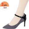 imageAllegra K Womens Detachable Adjustable Shoe Straps Belts Bands for Holding Loose High HeelsSuede Black