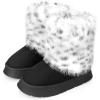 imageAllegra K Womens Faux Fur Flat Pull on Snow Boots for WinterBlack