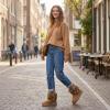 imageAllegra K Womens Faux Fur Flat Pull on Snow Boots for WinterCoffee