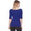 imageAllegra K Womens Half Sleeves Boat Neck Fitted Elbow Length Top Soft TShirtBlue