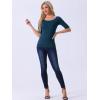 imageAllegra K Womens Half Sleeves Boat Neck Fitted Elbow Length Top Soft TShirtDark Blue
