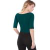 imageAllegra K Womens Half Sleeves Boat Neck Fitted Elbow Length Top Soft TShirtDark Green