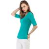 imageAllegra K Womens Half Sleeves Boat Neck Fitted Elbow Length Top Soft TShirtGreen