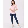 imageAllegra K Womens Half Sleeves Boat Neck Fitted Elbow Length Top Soft TShirtLight Pink