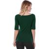 imageAllegra K Womens Half Sleeves Boat Neck Fitted Elbow Length Top Soft TShirtOlive Green