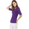 imageAllegra K Womens Half Sleeves Boat Neck Fitted Elbow Length Top Soft TShirtPurple