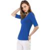 imageAllegra K Womens Half Sleeves Boat Neck Fitted Elbow Length Top Soft TShirtRoyal Blue