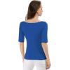 imageAllegra K Womens Half Sleeves Boat Neck Fitted Elbow Length Top Soft TShirtRoyal Blue