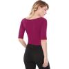 imageAllegra K Womens Half Sleeves Boat Neck Fitted Elbow Length Top Soft TShirtWine