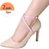 imageAllegra K Womens Heels Shoe Straps with Buckle Detachable Ankle Crossover Replacement Shoe Laces 2 PairsPink