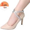 imageAllegra K Womens Heels Shoe Straps with Buckle Detachable Ankle Crossover Replacement Shoe Laces 2 PairsSilver