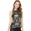 imageAllegra K Womens Metallic Tank Tops Shiny Sleeveless Party Disco ShirtBlack