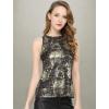 imageAllegra K Womens Metallic Tank Tops Shiny Sleeveless Party Disco ShirtBlack
