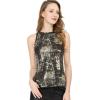 imageAllegra K Womens Metallic Tank Tops Shiny Sleeveless Party Disco ShirtBlack