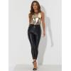 imageAllegra K Womens Metallic Tank Tops Shiny Sleeveless Party Disco ShirtBlack Gold