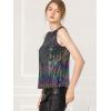 imageAllegra K Womens Metallic Tank Tops Shiny Sleeveless Party Disco ShirtBlacks