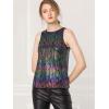 imageAllegra K Womens Metallic Tank Tops Shiny Sleeveless Party Disco ShirtBlacks