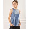 imageAllegra K Womens Metallic Tank Tops Shiny Sleeveless Party Disco ShirtBlue