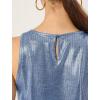 imageAllegra K Womens Metallic Tank Tops Shiny Sleeveless Party Disco ShirtBlue