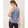 imageAllegra K Womens Metallic Tank Tops Shiny Sleeveless Party Disco ShirtBlue