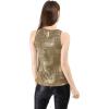 imageAllegra K Womens Metallic Tank Tops Shiny Sleeveless Party Disco ShirtDark Gold