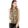 imageAllegra K Womens Metallic Tank Tops Shiny Sleeveless Party Disco ShirtDark Gold