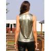 imageAllegra K Womens Metallic Tank Tops Shiny Sleeveless Party Disco ShirtDeep Gold Black