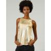 imageAllegra K Womens Metallic Tank Tops Shiny Sleeveless Party Disco ShirtGold