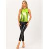 imageAllegra K Womens Metallic Tank Tops Shiny Sleeveless Party Disco ShirtGreen