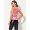 imageAllegra K Womens Metallic Tank Tops Shiny Sleeveless Party Disco ShirtHot Pink