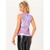 imageAllegra K Womens Metallic Tank Tops Shiny Sleeveless Party Disco ShirtLight Purple