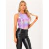 imageAllegra K Womens Metallic Tank Tops Shiny Sleeveless Party Disco ShirtLight Purple