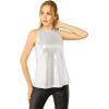 imageAllegra K Womens Metallic Tank Tops Shiny Sleeveless Party Disco ShirtLight Silver