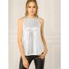 imageAllegra K Womens Metallic Tank Tops Shiny Sleeveless Party Disco ShirtLight Silver