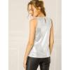 imageAllegra K Womens Metallic Tank Tops Shiny Sleeveless Party Disco ShirtLight Silver